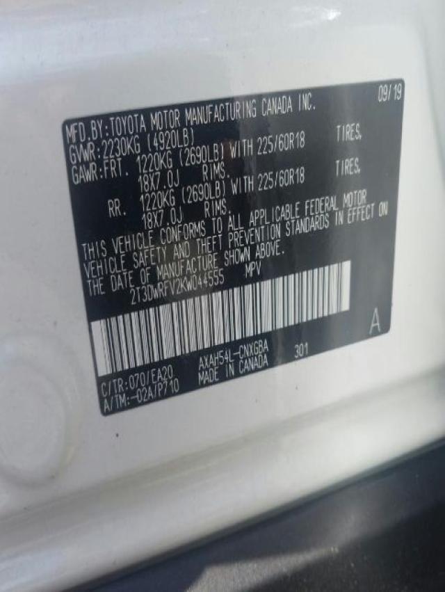 Photo 9 VIN: 2T3DWRFV2KW044555 - TOYOTA RAV4 LIMIT 