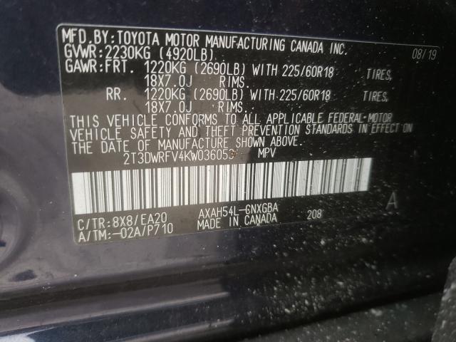 Photo 9 VIN: 2T3DWRFV4KW036053 - TOYOTA RAV4 LIMIT 