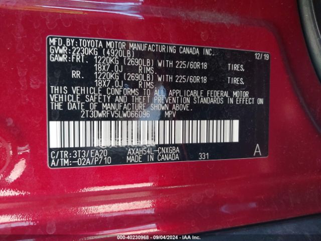 Photo 8 VIN: 2T3DWRFV5LW066096 - TOYOTA RAV4 