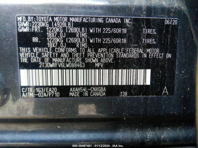 Photo 8 VIN: 2T3DWRFV6LW088463 - TOYOTA RAV4 