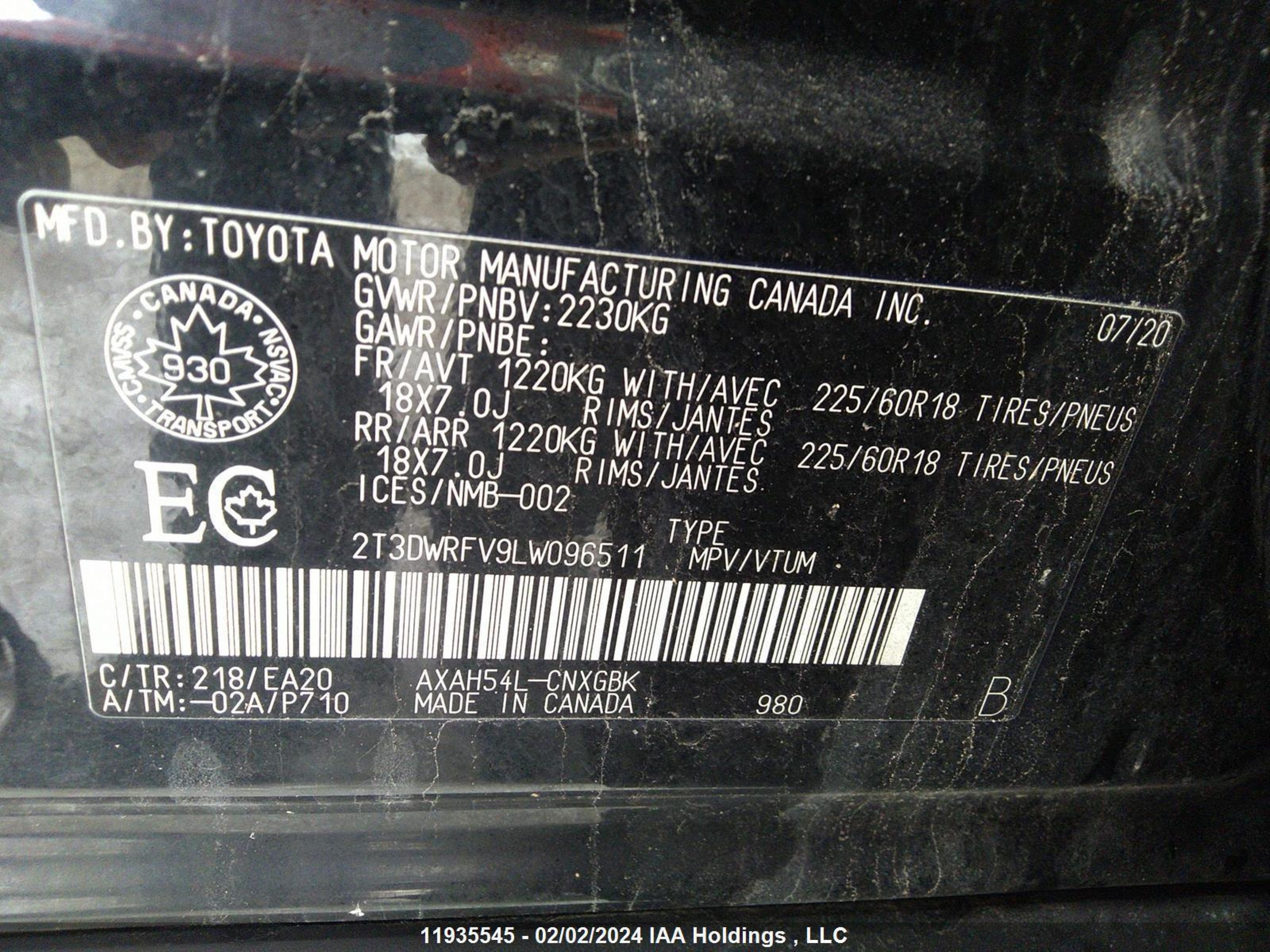 Photo 7 VIN: 2T3DWRFV9LW096511 - TOYOTA RAV 4 