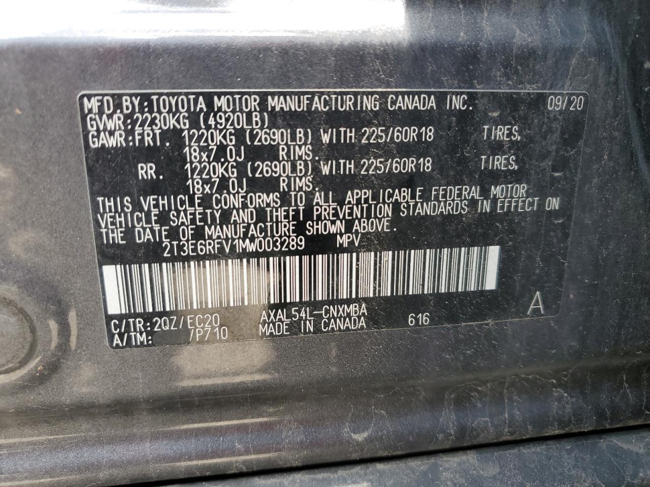 Photo 12 VIN: 2T3E6RFV1MW003289 - TOYOTA RAV 4 