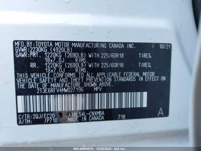 Photo 8 VIN: 2T3E6RFV4MW027196 - TOYOTA RAV4 