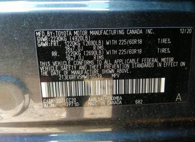 Photo 8 VIN: 2T3E6RFV5MW010519 - TOYOTA RAV4 