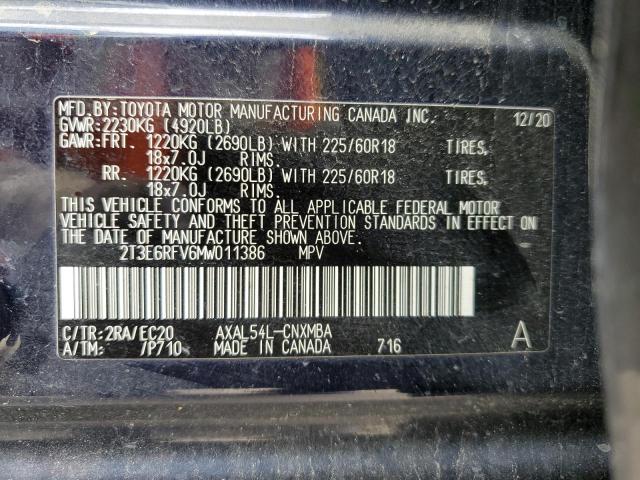 Photo 12 VIN: 2T3E6RFV6MW011386 - TOYOTA RAV4 XSE 