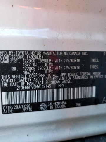 Photo 9 VIN: 2T3E6RFV8MW018145 - TOYOTA RAV4 XSE 