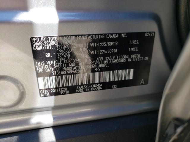 Photo 9 VIN: 2T3E6RFV8MW020817 - TOYOTA RAV4 XSE 