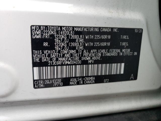 Photo 12 VIN: 2T3E6RFV9MW004030 - TOYOTA RAV4 XSE 