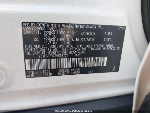 Photo 8 VIN: 2T3E6RFVXRW058721 - TOYOTA RAV4 