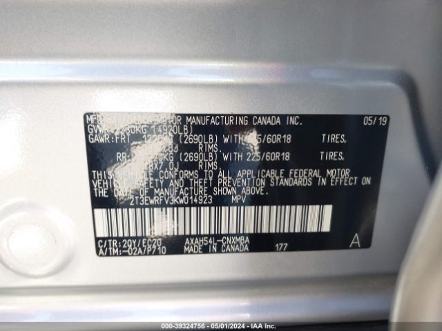 Photo 8 VIN: 2T3EWRFV3KW014923 - TOYOTA RAV4 HYBRID 