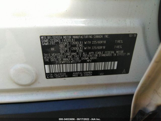 Photo 8 VIN: 2T3EWRFV3LW052797 - TOYOTA RAV4 