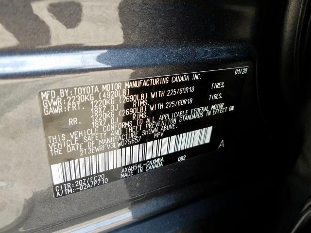 Photo 9 VIN: 2T3EWRFV3LW075657 - TOYOTA RAV4 XSE 