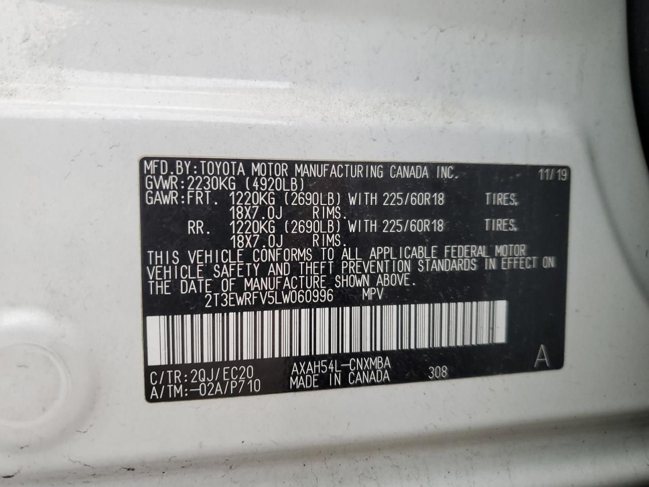 Photo 12 VIN: 2T3EWRFV5LW060996 - TOYOTA RAV 4 