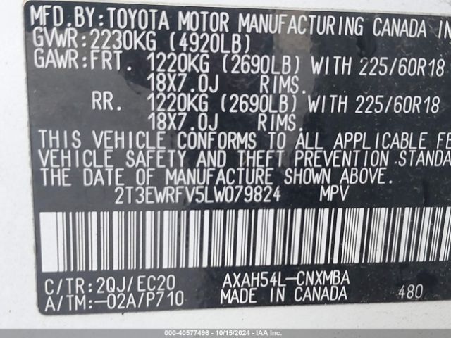 Photo 8 VIN: 2T3EWRFV5LW079824 - TOYOTA RAV4 