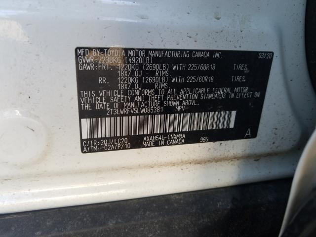 Photo 9 VIN: 2T3EWRFV5LW085381 - TOYOTA RAV4 XSE 