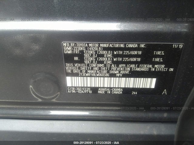 Photo 8 VIN: 2T3EWRFV8LW060586 - TOYOTA RAV4 