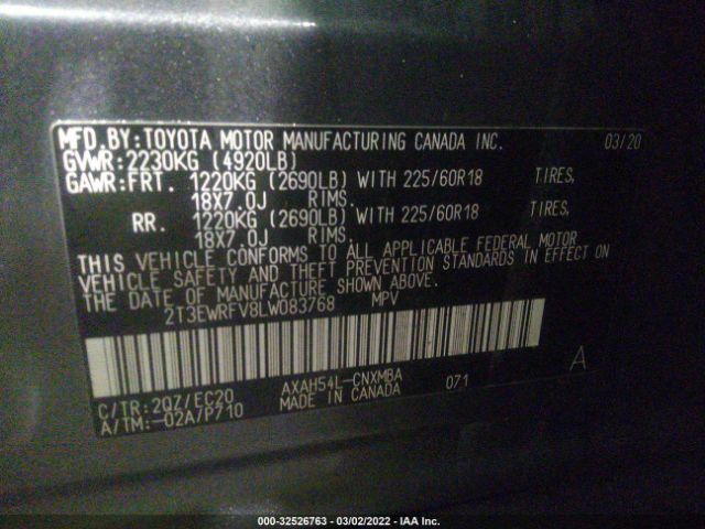 Photo 8 VIN: 2T3EWRFV8LW083768 - TOYOTA RAV4 