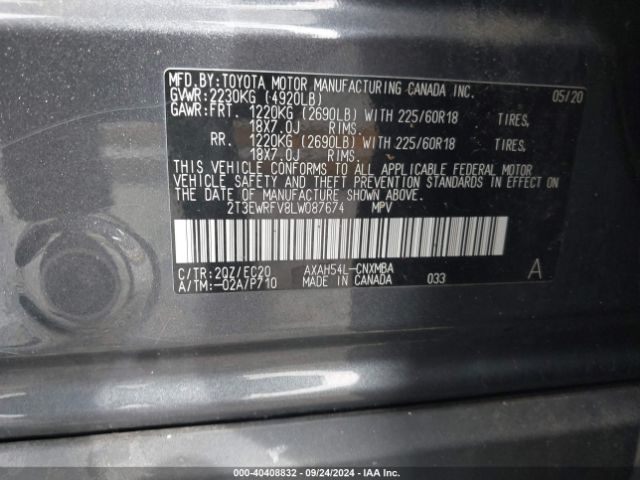 Photo 8 VIN: 2T3EWRFV8LW087674 - TOYOTA RAV4 