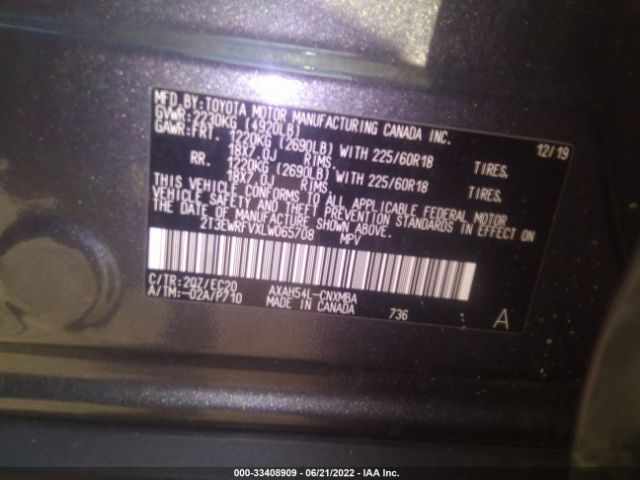 Photo 8 VIN: 2T3EWRFVXLW065708 - TOYOTA RAV4 