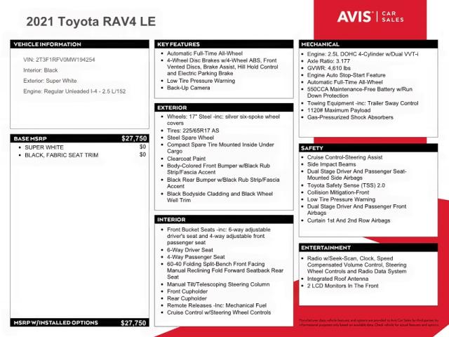 Photo 9 VIN: 2T3F1RFV0MW194254 - TOYOTA RAV4 LE 