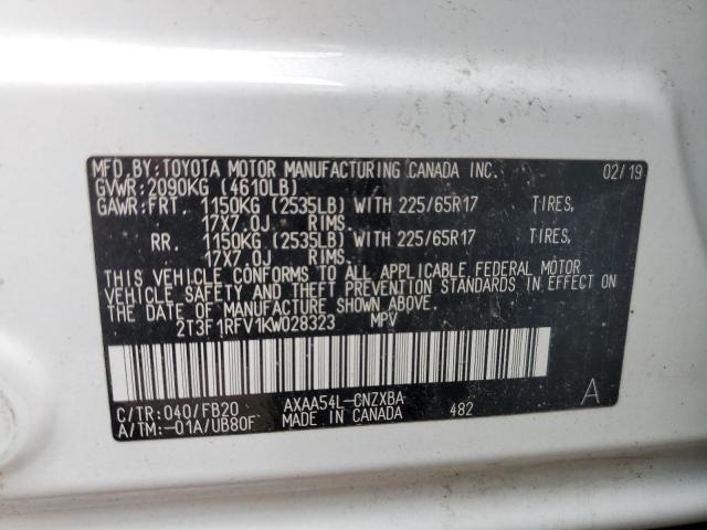 Photo 9 VIN: 2T3F1RFV1KW028323 - TOYOTA RAV4 LE 