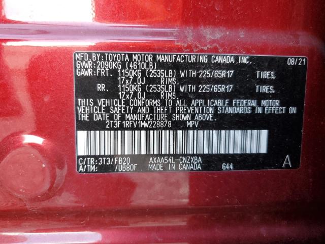 Photo 12 VIN: 2T3F1RFV1MW228878 - TOYOTA RAV4 LE 