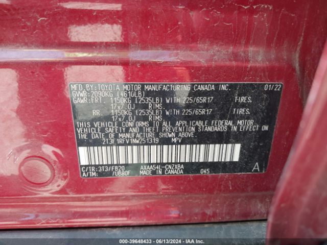 Photo 8 VIN: 2T3F1RFV1NW251319 - TOYOTA RAV4 