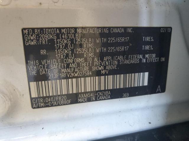 Photo 12 VIN: 2T3F1RFV2KW027584 - TOYOTA RAV4 