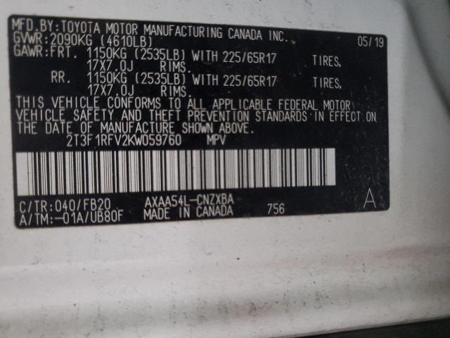 Photo 9 VIN: 2T3F1RFV2KW059760 - TOYOTA RAV4 LE 