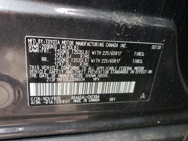 Photo 9 VIN: 2T3F1RFV2LC098934 - TOYOTA RAV4 LE 