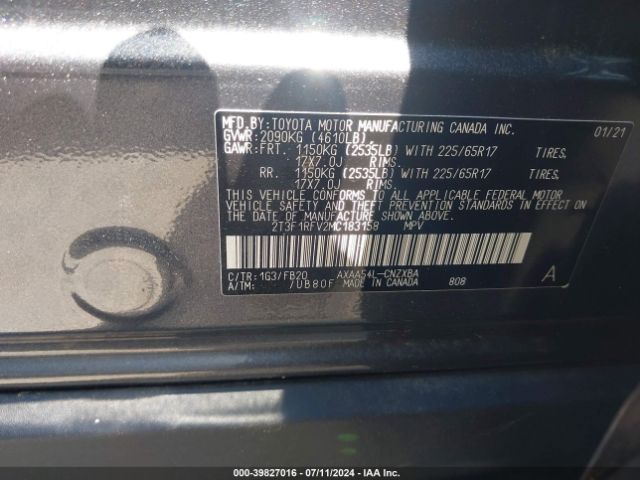 Photo 8 VIN: 2T3F1RFV2MC183158 - TOYOTA RAV4 