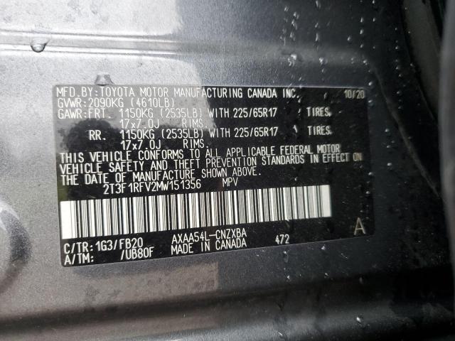 Photo 12 VIN: 2T3F1RFV2MW151356 - TOYOTA RAV4 LE 