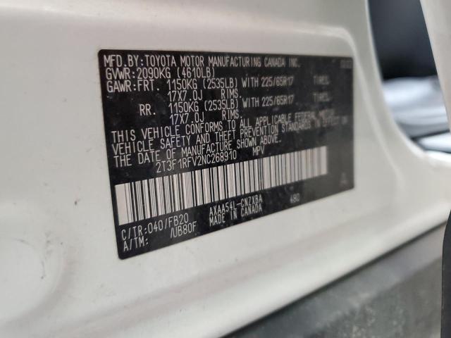 Photo 12 VIN: 2T3F1RFV2NC268910 - TOYOTA RAV4 LE 