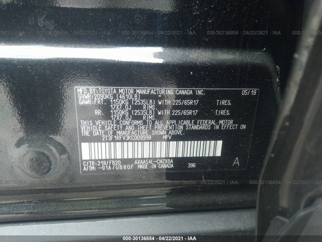 Photo 8 VIN: 2T3F1RFV3KC009998 - TOYOTA RAV4 