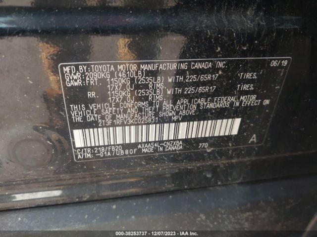 Photo 8 VIN: 2T3F1RFV3KC025831 - TOYOTA RAV4 