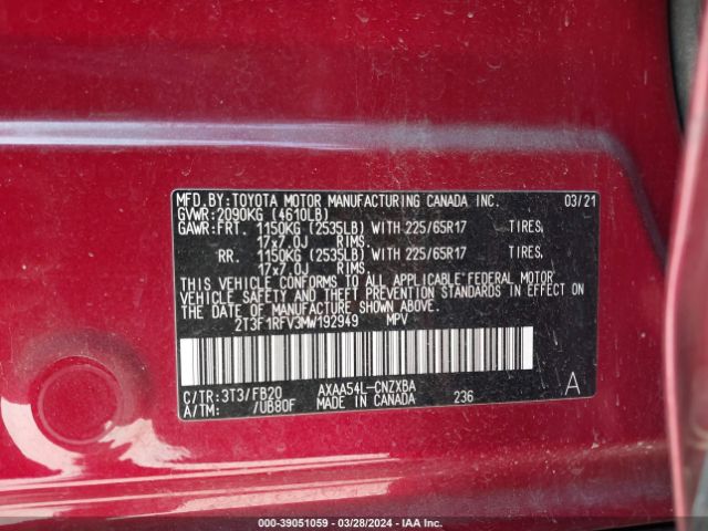 Photo 8 VIN: 2T3F1RFV3MW192949 - TOYOTA RAV4 