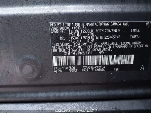 Photo 8 VIN: 2T3F1RFV3MW221382 - TOYOTA RAV4 