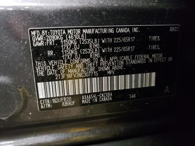 Photo 12 VIN: 2T3F1RFV3NC307715 - TOYOTA RAV4 LE 