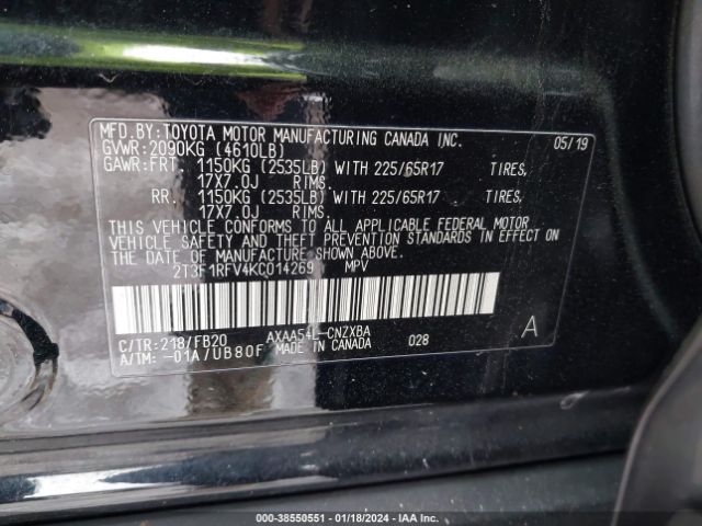 Photo 8 VIN: 2T3F1RFV4KC014269 - TOYOTA RAV4 