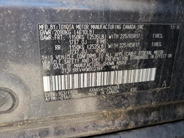 Photo 12 VIN: 2T3F1RFV4KW002184 - TOYOTA RAV4 LE 