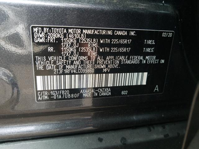 Photo 9 VIN: 2T3F1RFV4LC099860 - TOYOTA RAV4 LE 