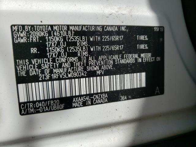 Photo 9 VIN: 2T3F1RFV5LW090342 - TOYOTA RAV4 LE 