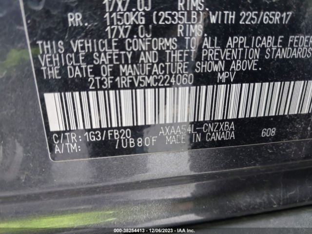 Photo 8 VIN: 2T3F1RFV5MC224060 - TOYOTA RAV4 