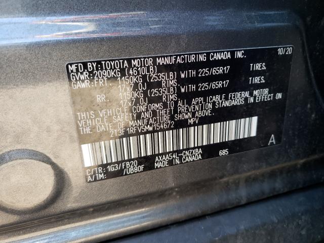 Photo 9 VIN: 2T3F1RFV5MW154672 - TOYOTA RAV4 LE 