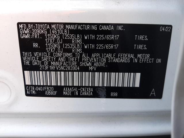 Photo 12 VIN: 2T3F1RFV5NC283904 - TOYOTA RAV4 