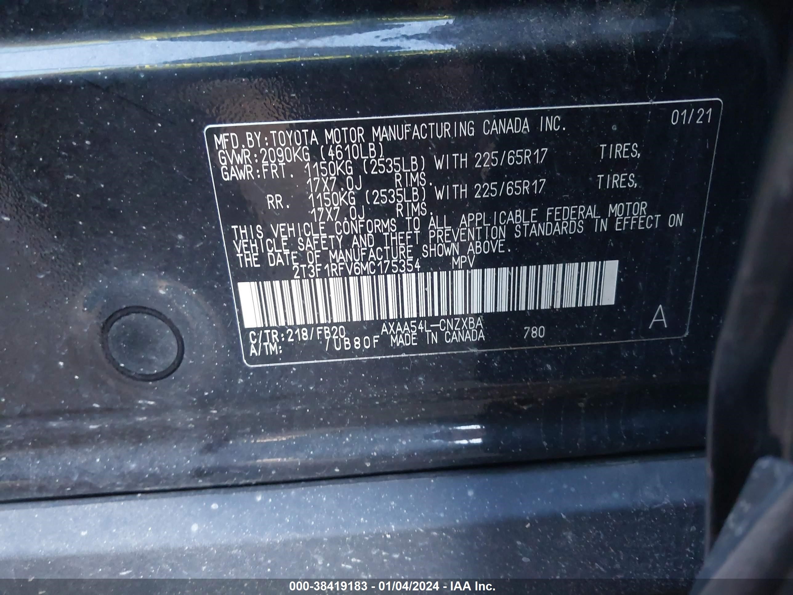 Photo 8 VIN: 2T3F1RFV6MC175354 - TOYOTA RAV 4 