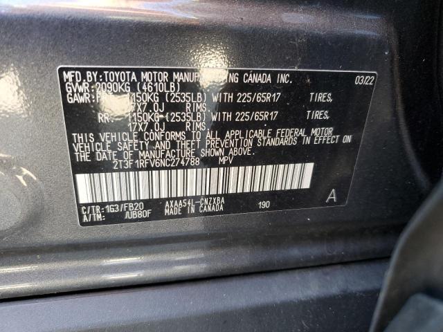 Photo 12 VIN: 2T3F1RFV6NC274788 - TOYOTA RAV4 LE 