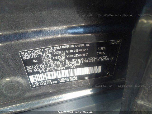 Photo 8 VIN: 2T3F1RFV7LC105649 - TOYOTA RAV4 