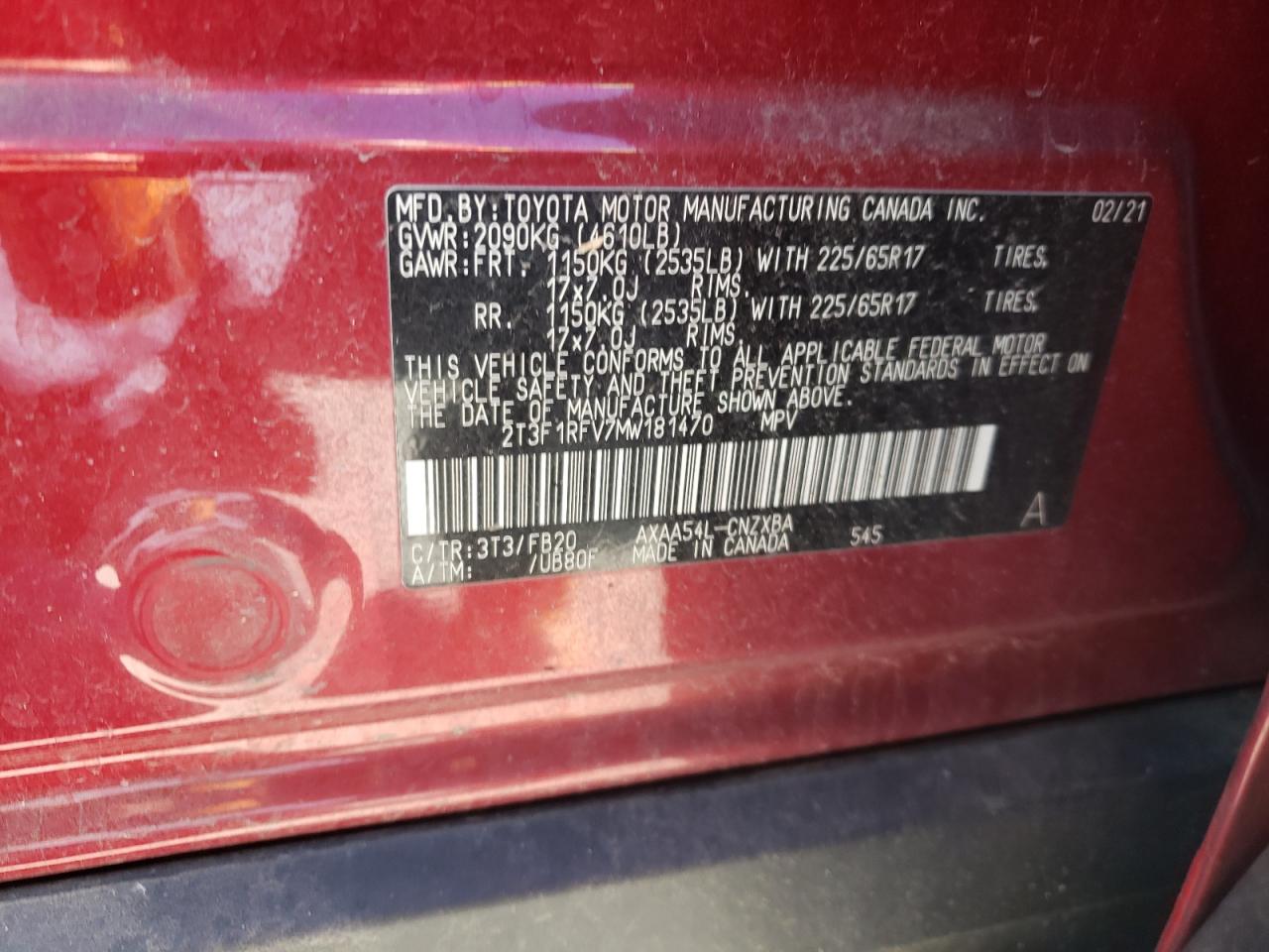 Photo 12 VIN: 2T3F1RFV7MW181470 - TOYOTA RAV 4 