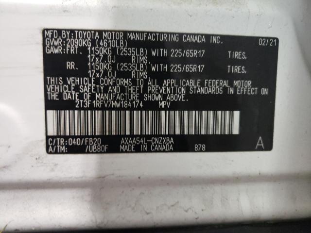 Photo 12 VIN: 2T3F1RFV7MW184174 - TOYOTA RAV4 LE 